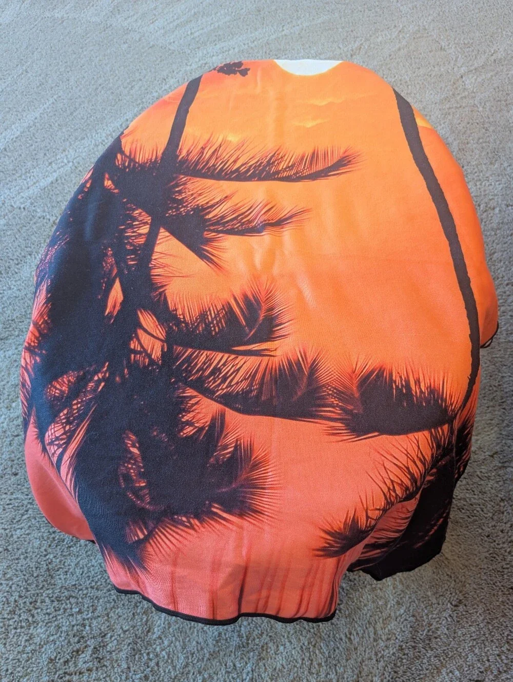 Whitley Willows Sunset Palm Orange Microfiber Beach Towel 35x70